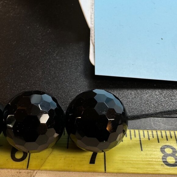 VTG Large Black Crystal Faceted 20mm Width Beads Loose Stones One Size - Picture 6 of 6